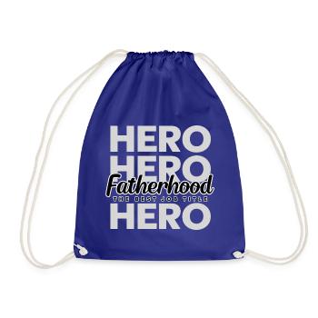 Fatherhood Hero – Papa Held Vater Geschenk - Turnbeutel - Königsblau - Vorne