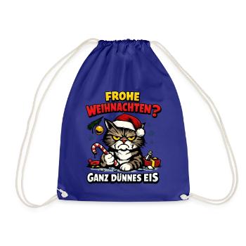 Frohe Weihnachten Ganz Dünnes Eis Weihnachtsoutfit - Turnbeutel - Königsblau - Vorne