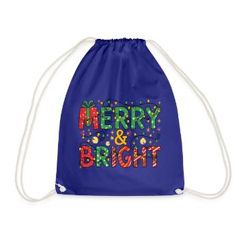 Fröhliche und helle Weihnachtsbeleuchtung - Turnbeutel - Königsblau - Vorne