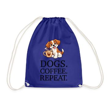 Dogs Coffee Repeat - Turnbeutel - Königsblau - Vorne