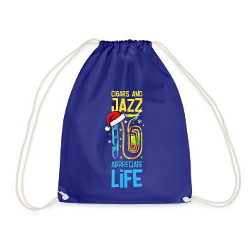 Cigars And Jazz Appreciate Life Saxophon Xmas - Turnbeutel - Königsblau - Vorne