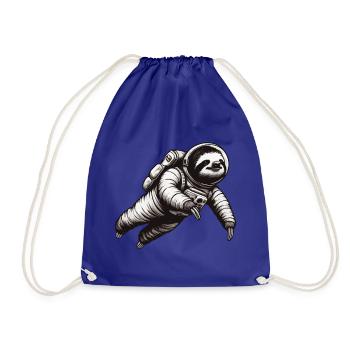Faultier als Astronaut – Schwarz-Weiß - Turnbeutel - Königsblau - Vorne