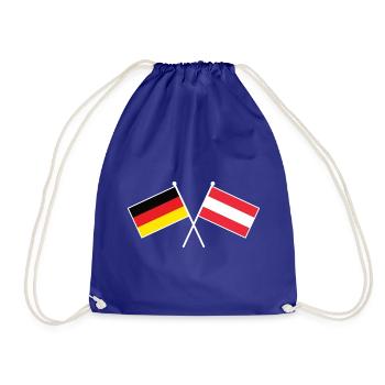 Deutschland & Österreich Flaggen - DACH - Turnbeutel - Königsblau - Vorne