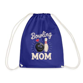 Bowling Mom Mit Herz Kugel Und Kegel - Turnbeutel - Königsblau - Vorne
