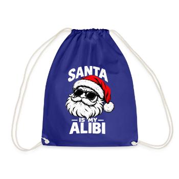 Santa ist mein Alibi lustiger Weihnachtsmann Humor - Turnbeutel - Königsblau - Vorne