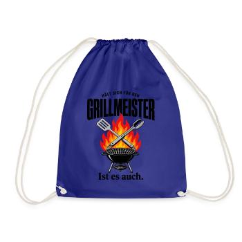Grillmeister Feuerdesign - Turnbeutel - Königsblau - Vorne