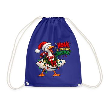 Schreiende Gans – Weihnachtshumor - Turnbeutel - Königsblau - Vorne
