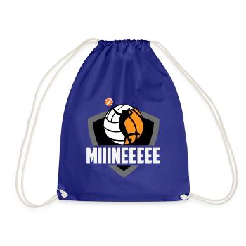 Miiineeee Volleyball Wappen – Spieler Ruf - Turnbeutel - Königsblau - Vorne