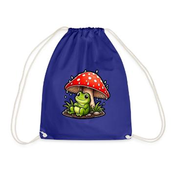 Süßer Frosch Fliegenpilz Regen Niedlich T-Shirt - Turnbeutel - Königsblau - Vorne