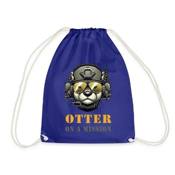Otter mit Militärhelm und Otter on a Mission - Turnbeutel - Königsblau - Vorne