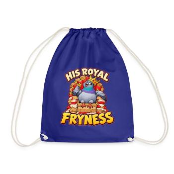 Taube auf Pommes Thron mit His Royal Fryness - Turnbeutel - Königsblau - Vorne