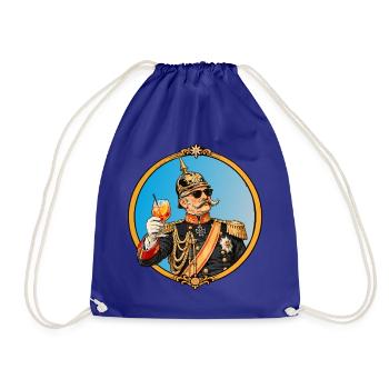 Kaiser Wilhelm mit Sonnenbrille und Cocktail - Turnbeutel - Königsblau - Vorne