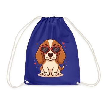 Süßes Beagle-Welpenherz-Sonnenbrillen-Hundeliebhaber-Tee - Turnbeutel - Königsblau - Vorne