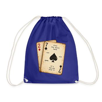 Poker Mindset – Schlechte Karten, starkes Spiel - Turnbeutel - Königsblau - Vorne
