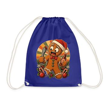 Christmas Lebkuchenmann Grillender Papa - Turnbeutel - Königsblau - Vorne