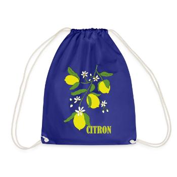 Zitronenzweig mit Blüten - Turnbeutel - Königsblau - Vorne