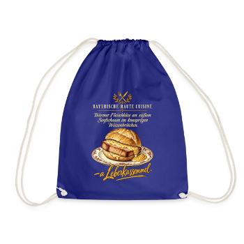 Bayerische Haute Cuisine Leberkassemmel - Turnbeutel - Königsblau - Vorne