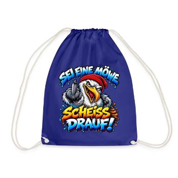 Sei eine Möwe Scheiss drauf - Turnbeutel - Königsblau - Vorne