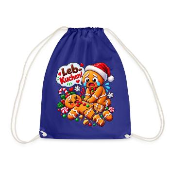 Weihnachten Lebkuchen Nikolaus - Turnbeutel - Königsblau - Vorne