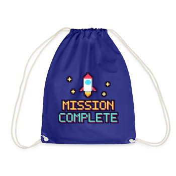Pixel Mission Abgeschlossen - Turnbeutel - Königsblau - Vorne