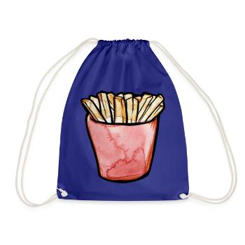 Aquarellpommes frites in Pink Cup - Turnbeutel - Königsblau - Vorne