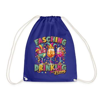Fasching Drinking Team – Bunte Partygläser - Turnbeutel - Königsblau - Vorne
