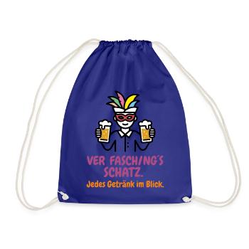 Ver-Fasching´s-Schatz: Da entgeht kein Getränk - Turnbeutel - Königsblau - Vorne
