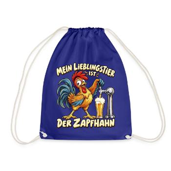Mein Lieblingstier ist der Zapfhahn – Lustiger Bie - Turnbeutel - Königsblau - Vorne