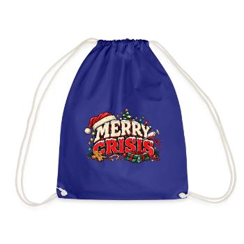 Merry Crisis – Lustiges Weihnachtsdesign - Turnbeutel - Königsblau - Vorne