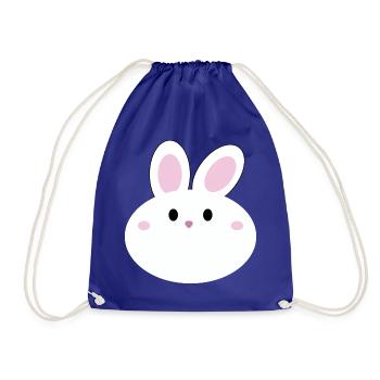 Süßes Kawaii-Kaninchen - Turnbeutel - Königsblau - Vorne