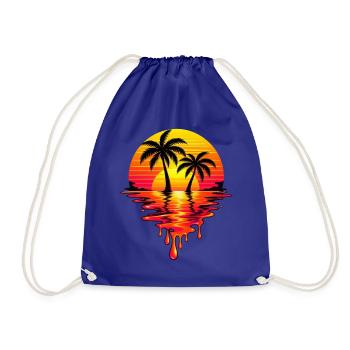 Sunset Neon Palm Melt - Turnbeutel - Königsblau - Vorne