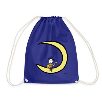 Moon and Guitar – Gitarristen-Musik-T-Shirt - Turnbeutel - Königsblau - Vorne
