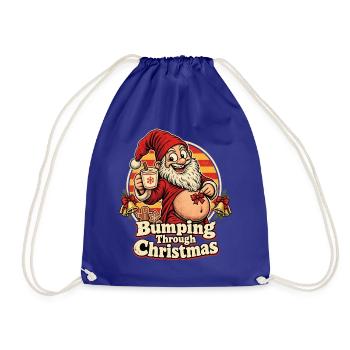 Christmas Wichtel mit Schwangerschaftsbauch - Turnbeutel - Königsblau - Vorne