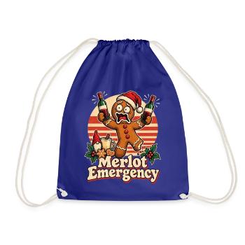 Christmas Lebkuchenmann Merlot Emergency - Turnbeutel - Königsblau - Vorne