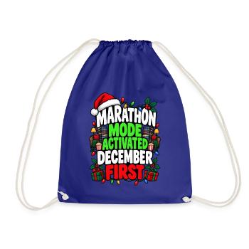 Marathon Mode Activated Weihnachtsfilme Dezember - Turnbeutel - Königsblau - Vorne