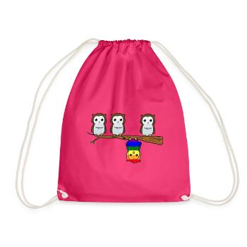 LGBT Owl - Turnbeutel - Fuchsia - Vorne