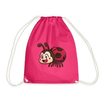 Funkelnder Marienkäfer Glücksbringer - Turnbeutel - Fuchsia - Vorne