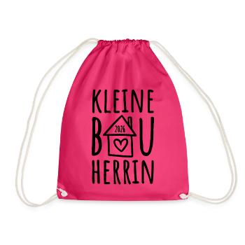 Kleine Bauherrin 2026 - Turnbeutel - Fuchsia - Vorne