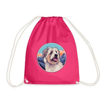 Cao de Castro Laboreiro Hunderasse Cartoon Kawaii W - Turnbeutel - Fuchsia - Vorne