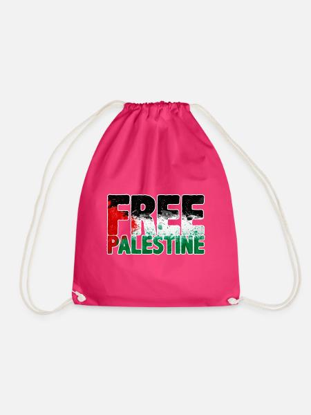 free Palestine - Drawstring Bag - fuchsia