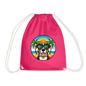 Grand Bouvier Suisse Race Cartoon Beach - Sac de sport léger - fuchsia - Devant