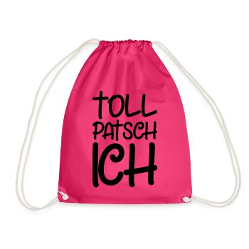 Tollpatsch Ich tollpatschig lustig tollpatschich - Turnbeutel - Fuchsia - Vorne
