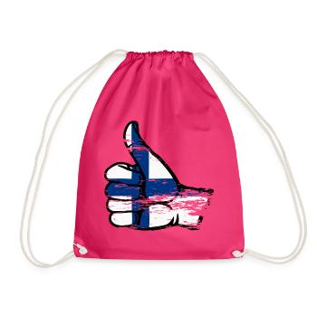 Finnland Flagge alles klar Symbol used - Turnbeutel - Fuchsia - Vorne