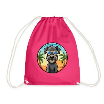 Kerry Blue Terrier Hunderasse Cartoon Sonnenbrille - Turnbeutel - Fuchsia - Vorne