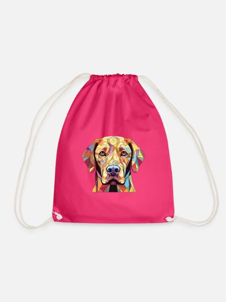 Labrador Retriever Hund Rasse buntes Aquarell - Turnbeutel - Fuchsia