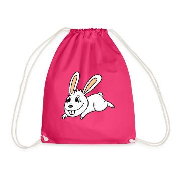 Kaninchen Hase Osterhase - Turnbeutel - Fuchsia - Vorne