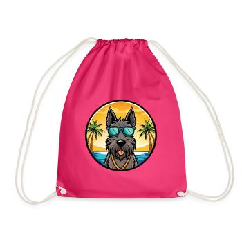 Scottish Terrier Hunderasse Cartoon Sonnenbrille Strand - Turnbeutel - Fuchsia - Vorne