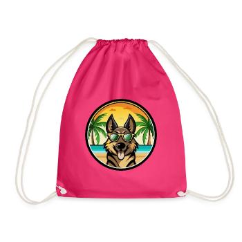 Berger d’Europe de l’Est Race Cartoon Beach - Sac de sport léger - fuchsia - Devant