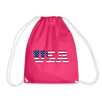 Stars & Stripes Lettermark USA - Turnbeutel - Fuchsia - Vorne
