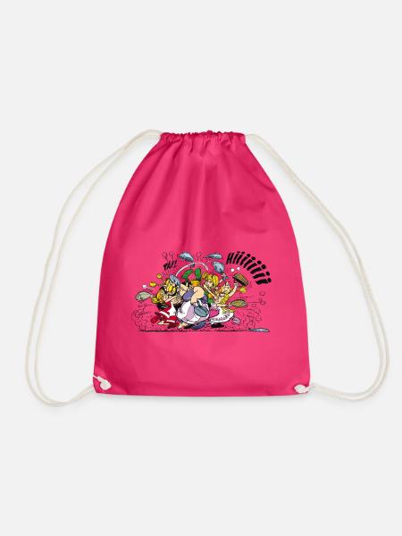 Asterix & Obelix Fight - Drawstring Bag - fuchsia